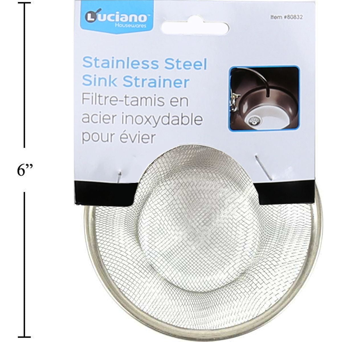 Colador para fregadero Luciano 4.375 " en acero inoxidable