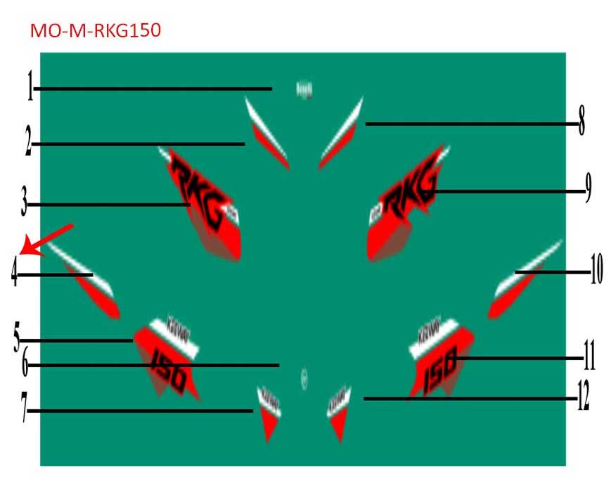 Calcomania derecha trasera negra (RKG150)