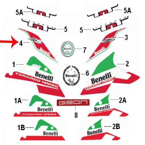 Calcomania del covertor trasero superior derecho (TNT25)