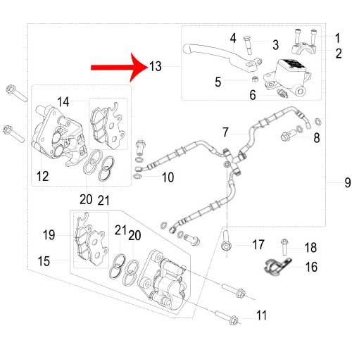 Kit de cilindro maestro delantero (ZAFFERANO250)