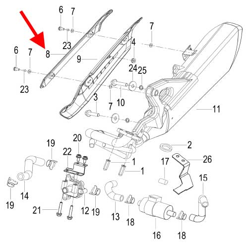 Placa decorativa del tubo de escape (K-BLADE125)