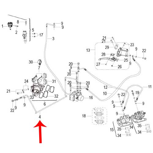 Manguera de freno trasero II (TRK502X)