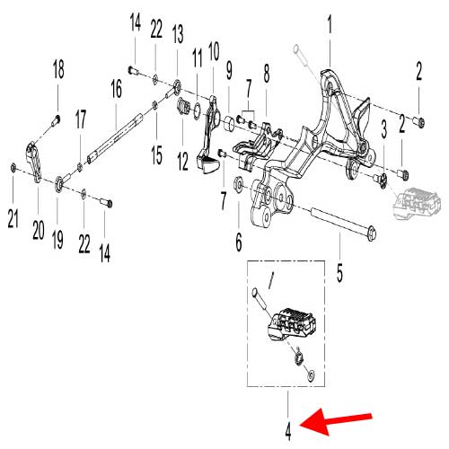 Posapies delantero izquierdo (LEONCINO500 / 752S)
