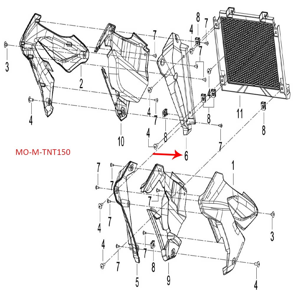Panel decorativo interior delantero derecho (TNT150)