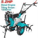 Moto azada motocultor diésel para arar la tierra cultivador 5.2HP Alcance de labranza 1200mm