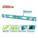 Nivel de Burbuja de 200 cm. Espesor del Aluminio 1.5mm. Alta Calidad. Alta Precisión.