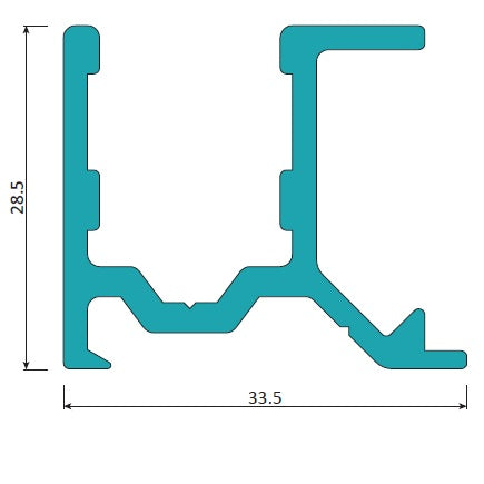 Riel Inferior de sobre poner. Sistema Plegable Europa. Color Silver