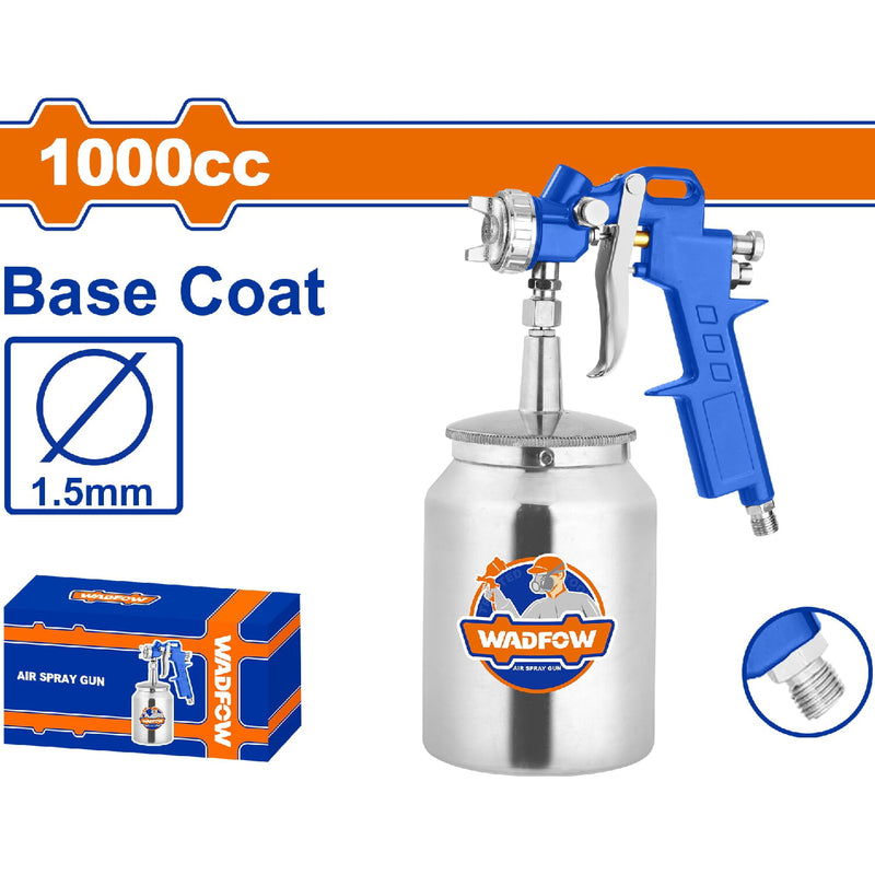 Pistola spray para Pintar 1000cc. Boquilla: 1.5mm. Ideal capa base. Presión: 3-4 bar. De aire para compresor