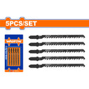 Hojas para sierra  caladora HCS Velocidad en Madera. Corte curvo. 74mm.(6 TPI) Set 5 pzas. Dientes mixtos.