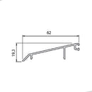 Cobertor superior FX50. 5,8 mts largo. Aluminio acabado inox.
