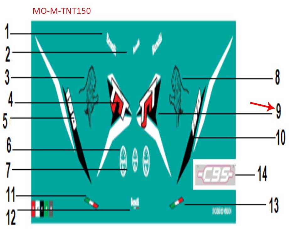Calcomania TNT Izquierda 1 Blanco (TNT150)