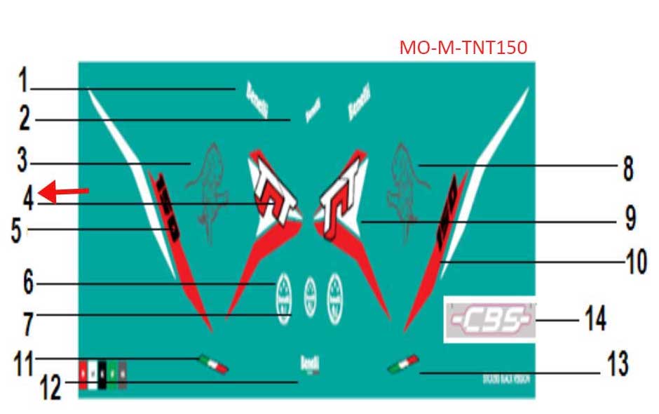Calcomania TNT Derecha 1 Negra (TNT150)
