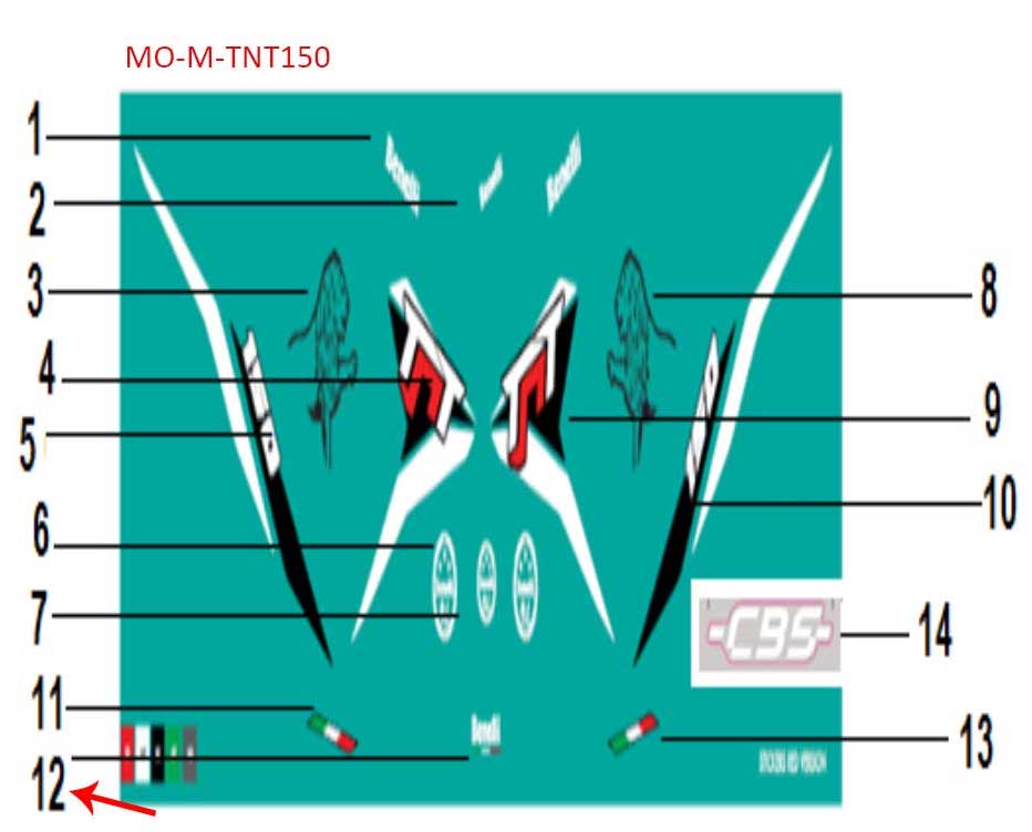 Calcomania III del covertor lateral del tanque (TNT150)