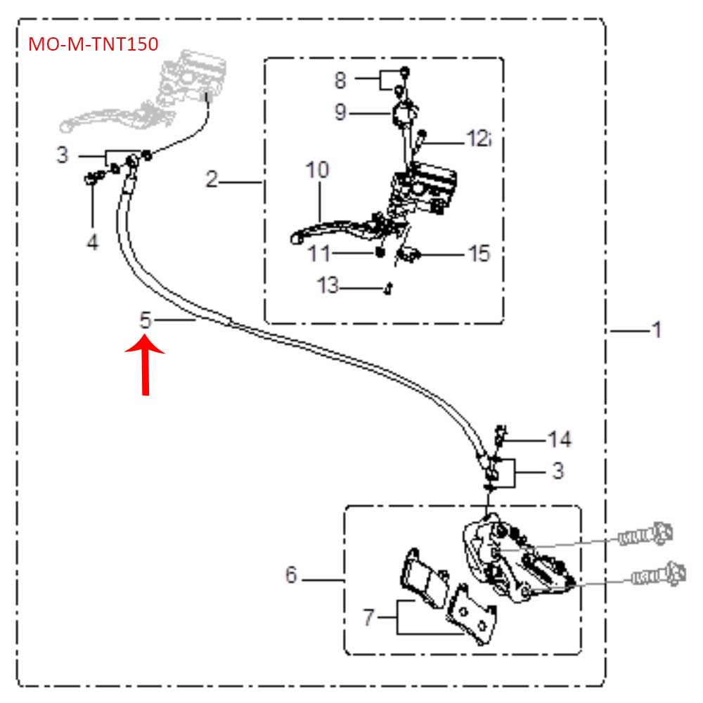 Manguera de freno delantero (TNT150)