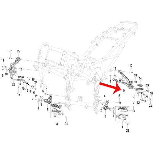 Anclaje de posapie trasero izquierdo (TRK502X)
