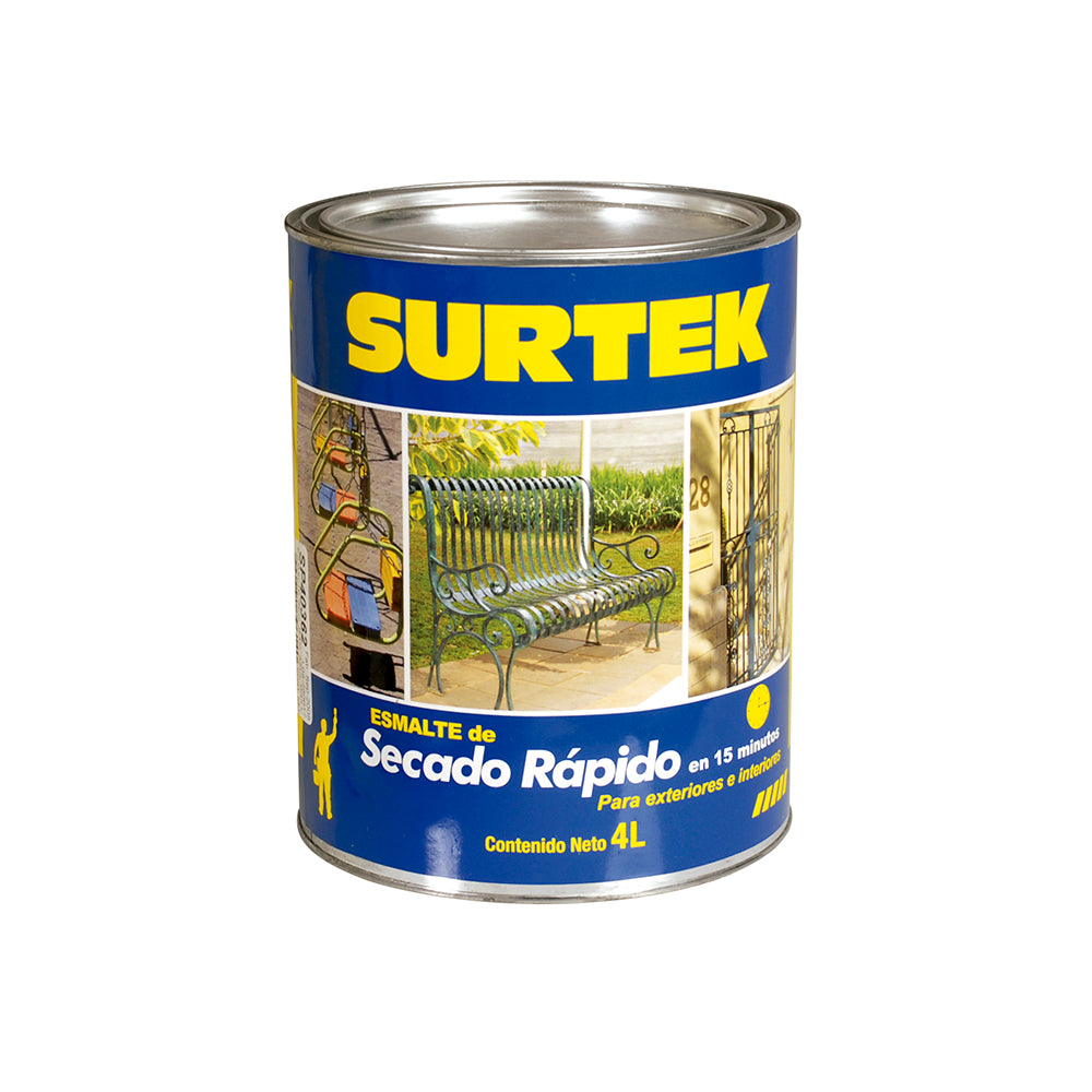 Esmalte de secado rápido azul brillante 4lt Surtek