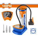Bomba de Aire 140PSI. φ43.5*183mm. Cuenta con pedal de goma. Se adapta a Schrader, Presta, Dunlop.