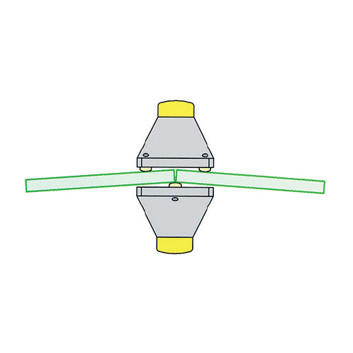 Pinza para abrir cortes de vidrio de tres puntos.