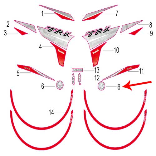 Calcomania Benelli (TRK251)