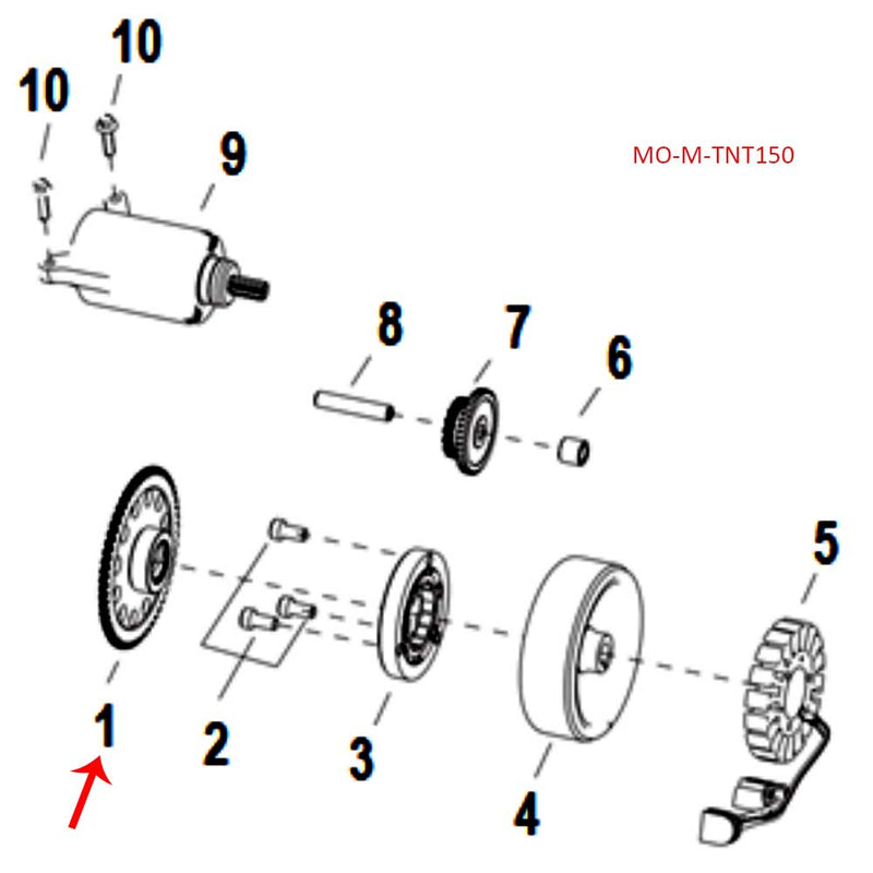 Piñon de motor de arranque (TNT150)