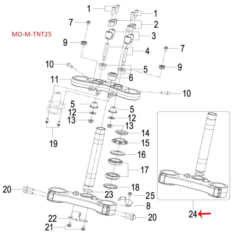 Soporte inferior (TNT25 / TRK251 / LEONCINO250 / 302S)