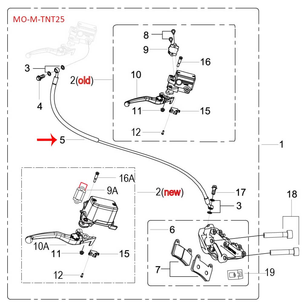 Manguera de freno delantero (TNT25)
