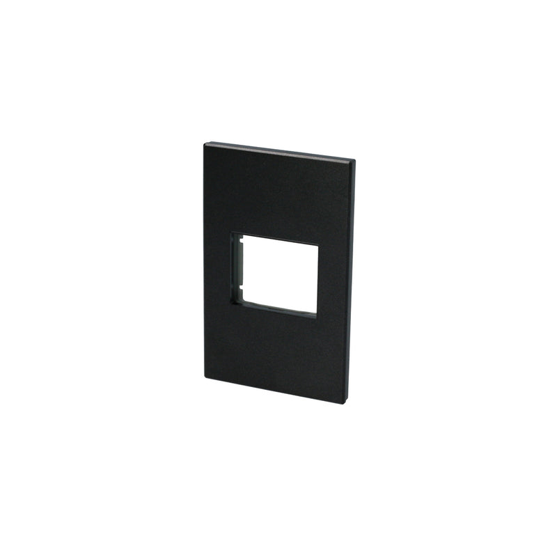 Placa para  Interuptotores/ enchufes 1 módulo negro 1/2 Surtek.