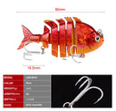 Señuelo Pez 6 secciones 8cm Color rojo