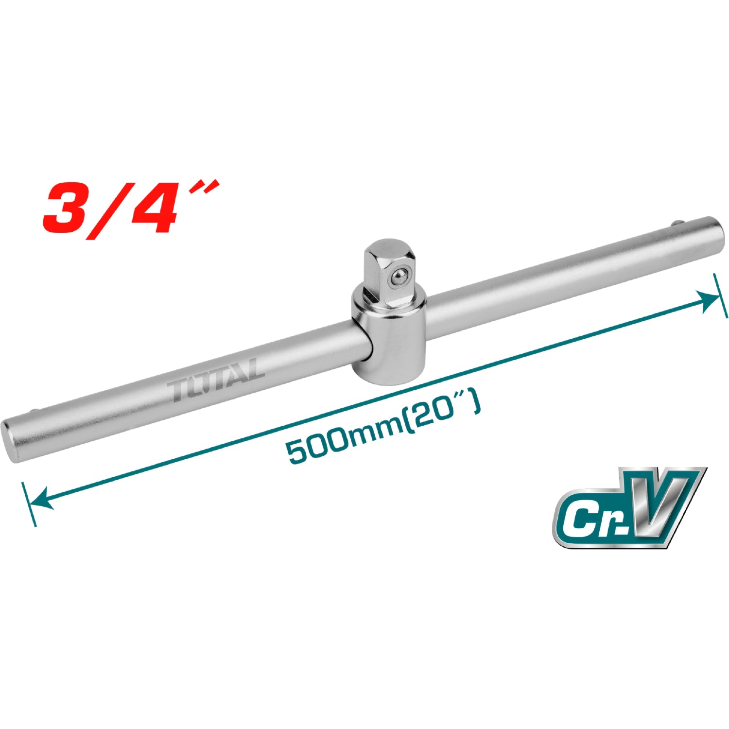 Extensión Barra en T Deslizante. 1 Pieza. 3/4" 500 mm(20"). CrV.