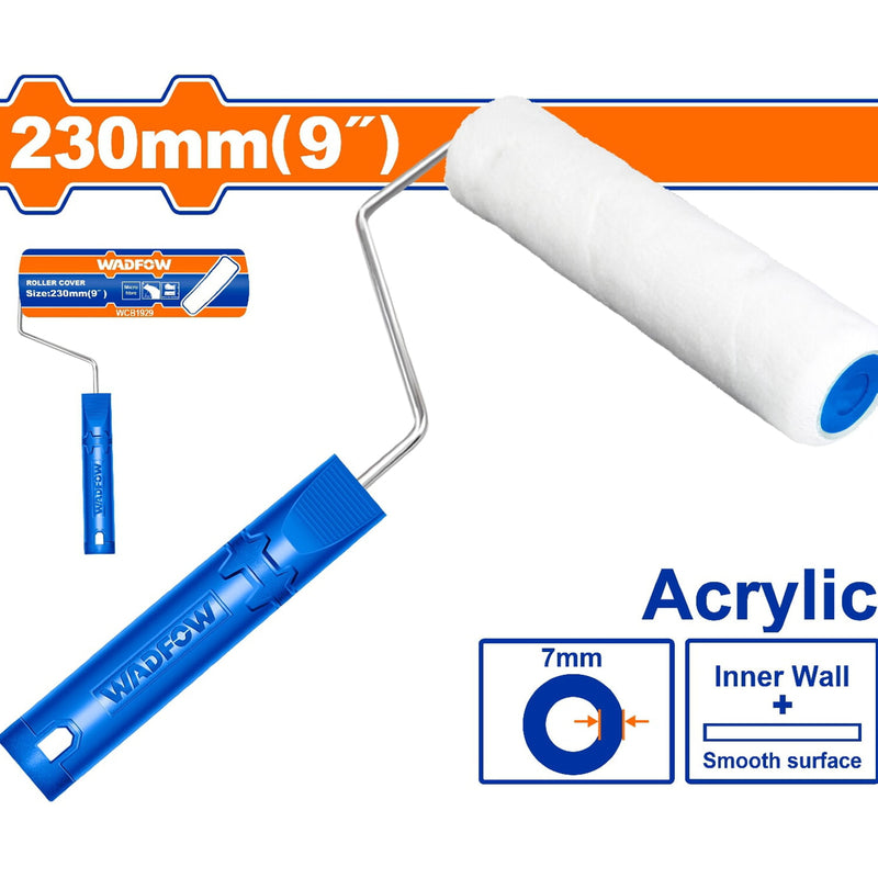 Rodillo para pintar 9" Paredes internas. Altura de la fibra:7mm. Acrílico.