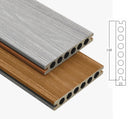 Piso Deck WPC exteriores dual color Caoba / Gris claro 23 x140x2900mm