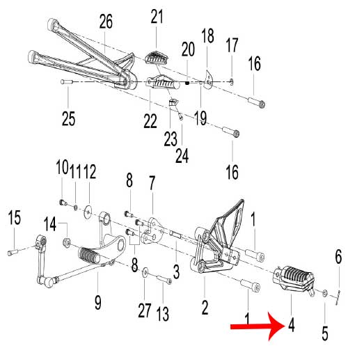 Posapies delantero izquierdo (LEONCINO250)