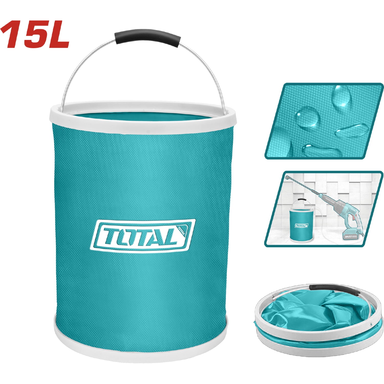 Cubo Plegable de PVC con revestimiento impermeable. 15L/250x320mm