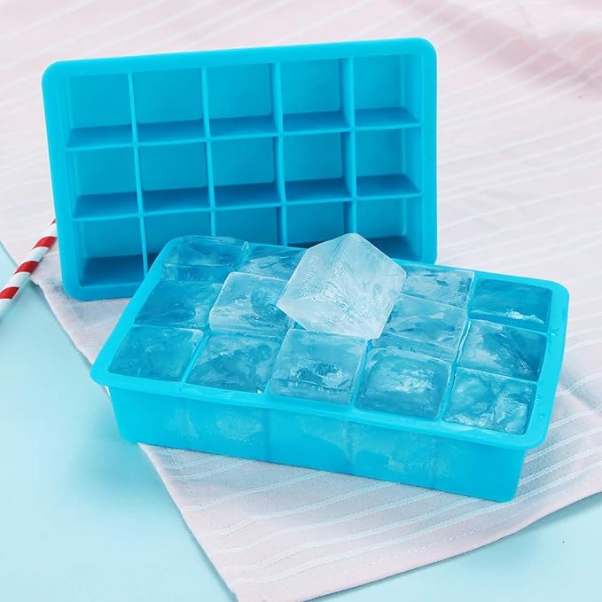 Bandeja de silicon para cubos de hielo con tapa 1 unidad