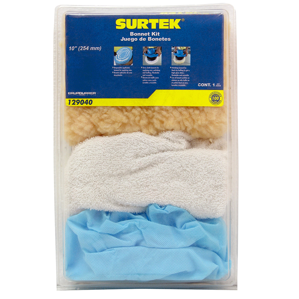 Juego de 7 motas felpas para pulidora 10" Surtek