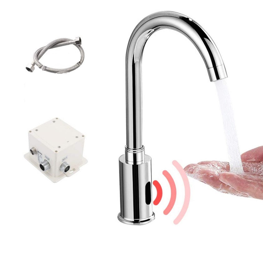 Grifo automatico con sensor para lavamanos. Funciona a Baterias dc 6v o 110V plug. Para agua fria