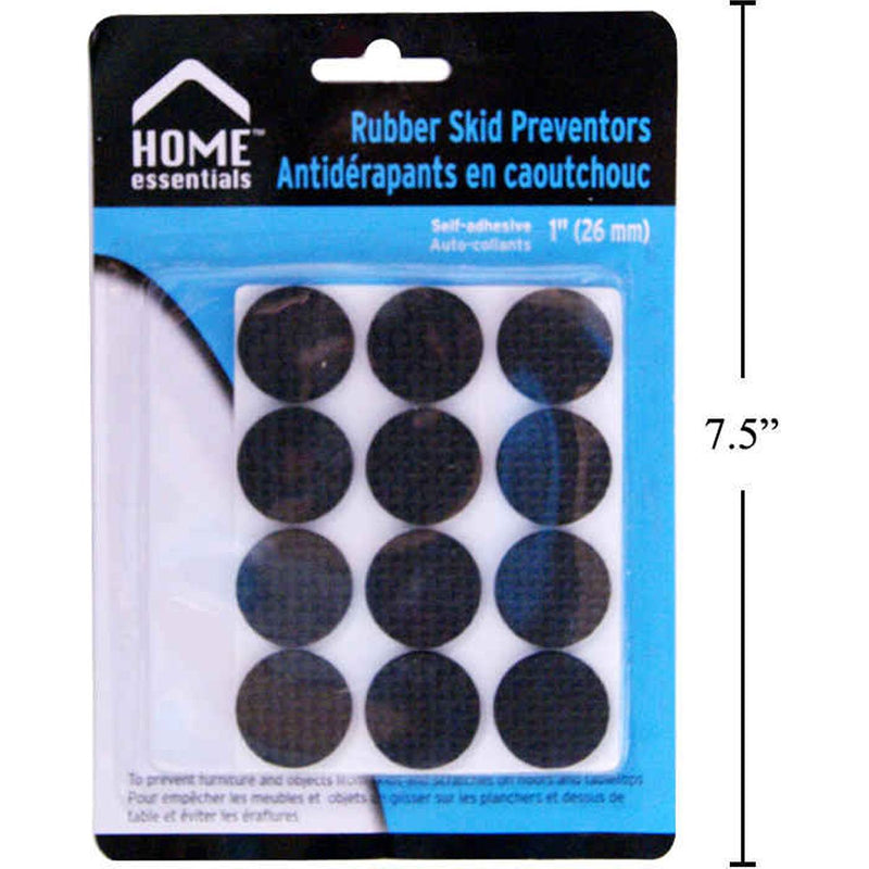 Preventores antideslizamiento de muebles de 12 piezas, 1 "de diámetro, caucho