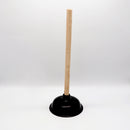 Destapador de inodoro mango madera chupón negro 15 cm x 40 cm alto