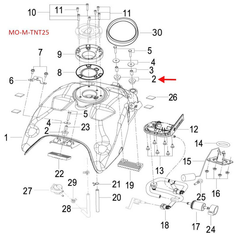 Funda de goma (TNT150 / TNT25 / TRK251 / LEONCINO250 / 302S / LEONCINO500 / TRK502X)