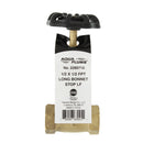 Llave de paso de compuerta larga con rosca de 1/2" bronce