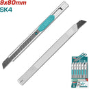 (Caja 48 pza con exibidor) Exacto de 130 mm. Con cuchillas de 9 mm x 80 mm. De de acero inoxidable.