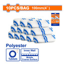 Rodillos para pintar en Interiores 4" Alt.12mm. Poliéster. (Set de 10 piezas)