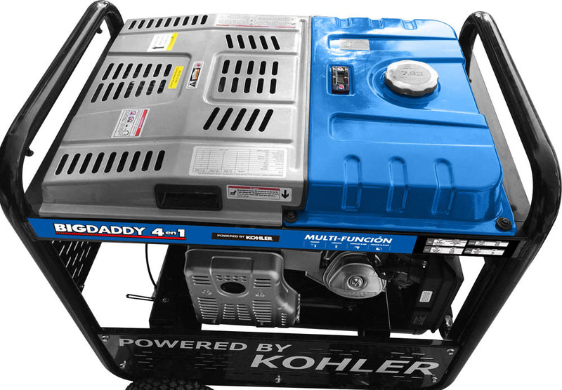 Motosoldador Generador Compresor de Aire Cargador de Bateria ( 4 en 1 ) a Gasolina BIG DADDY. Motor