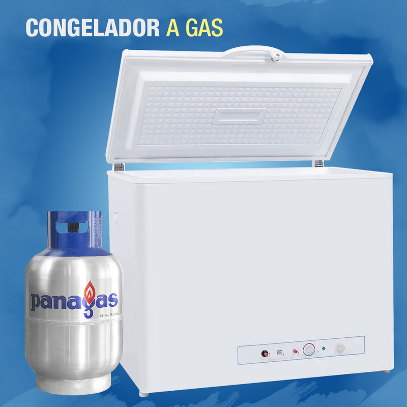 Congelador a Gas 191L. Conexión a Gas LPG.Con Termostato. *No incluye Tanque de Gas.*