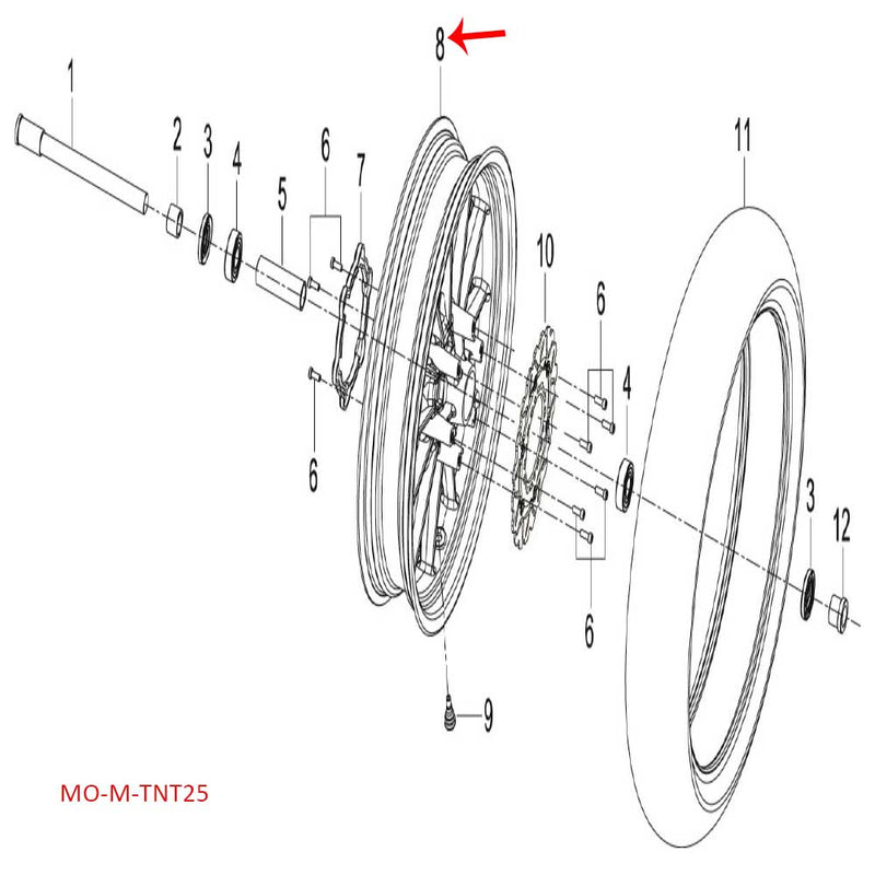 Rin delantero (NUEVO CODIGO 44100N30HT0Z) (TNT25 / TRK251)