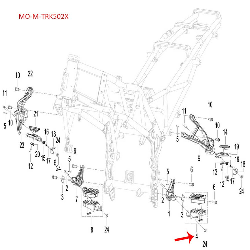 Posapie delantero izquierdo (TRK251 / TRK502X)