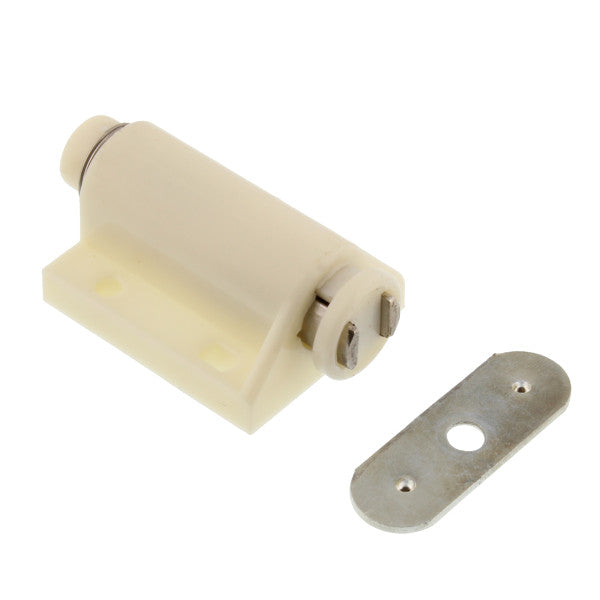 Cierre magnetico cilindrico de color blanco para muebles