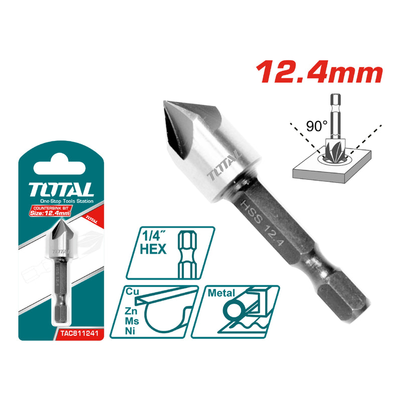 Broca Avellanadora HSS para Madera 12.4 mm (1pz.) Acero Alta Velocidad