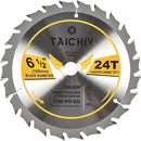 Disco de Sierra de 6 1/2" ( 165 mm ) de 24 dientes de 9000 RPM para Madera. Carburo Tungsteno (TCT)