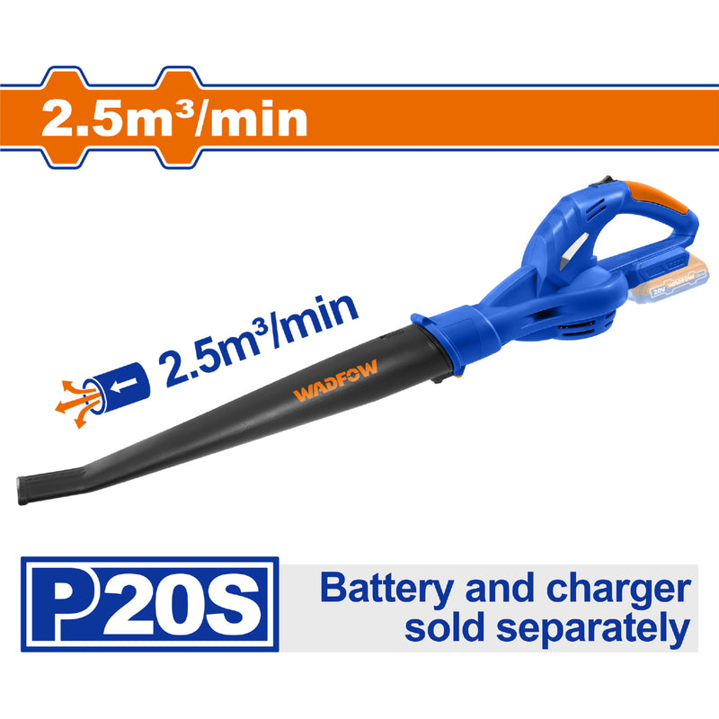 Soplador de Batería 20V Inalámbrico. 13000rpm. No incluye batería ni cargador. Blower soplador de hojas